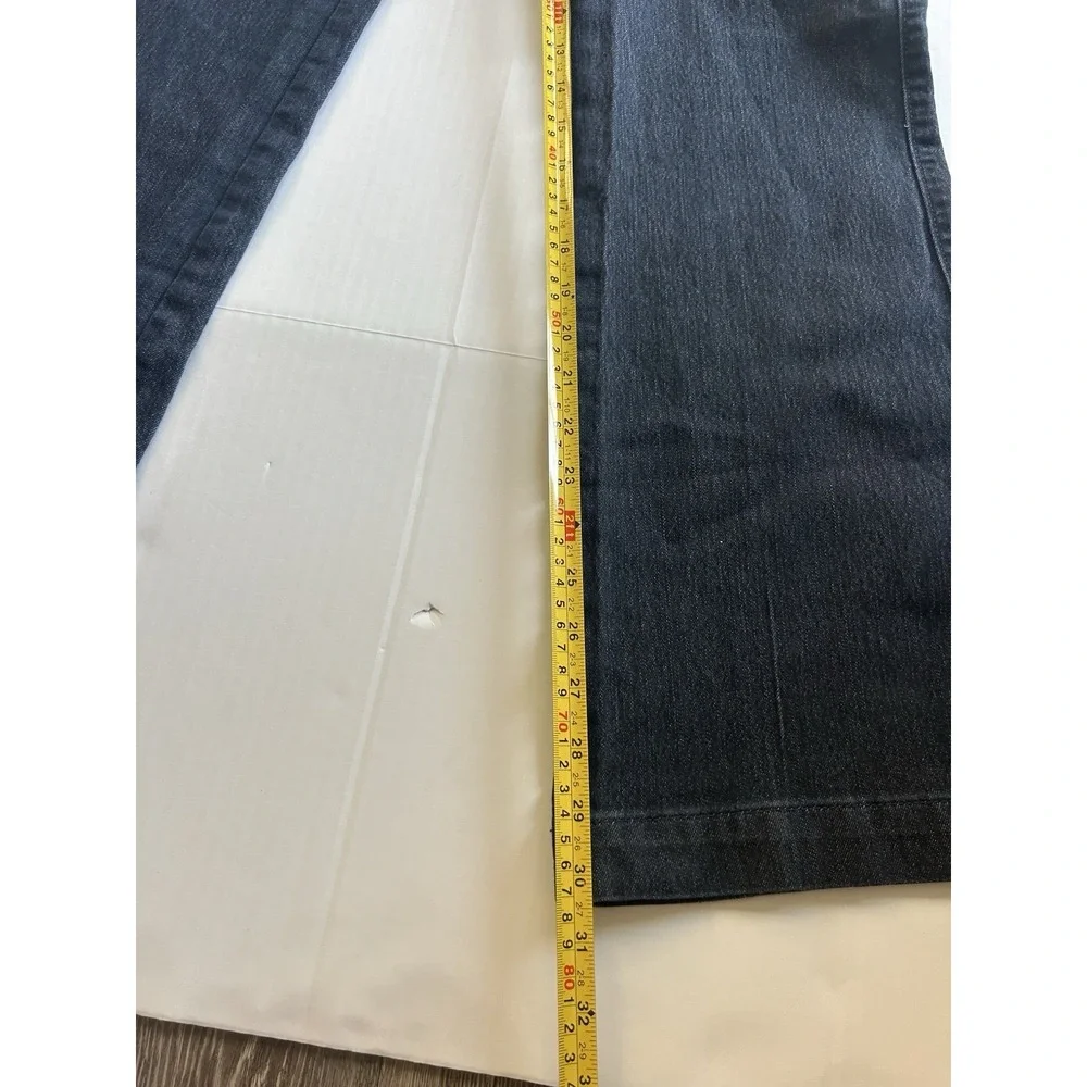 2000s Low Rise Flared Jeans Button Y2K Grunge Office Siren Parisian Twee Preppy - Picture 9 of 10